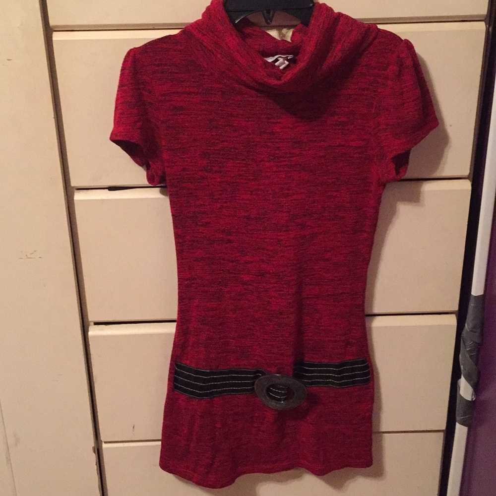 Red short sleeve turtleneck shirt. Size Small.